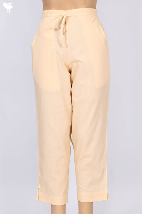 Cambric Cotton Pants in Sandy Beige